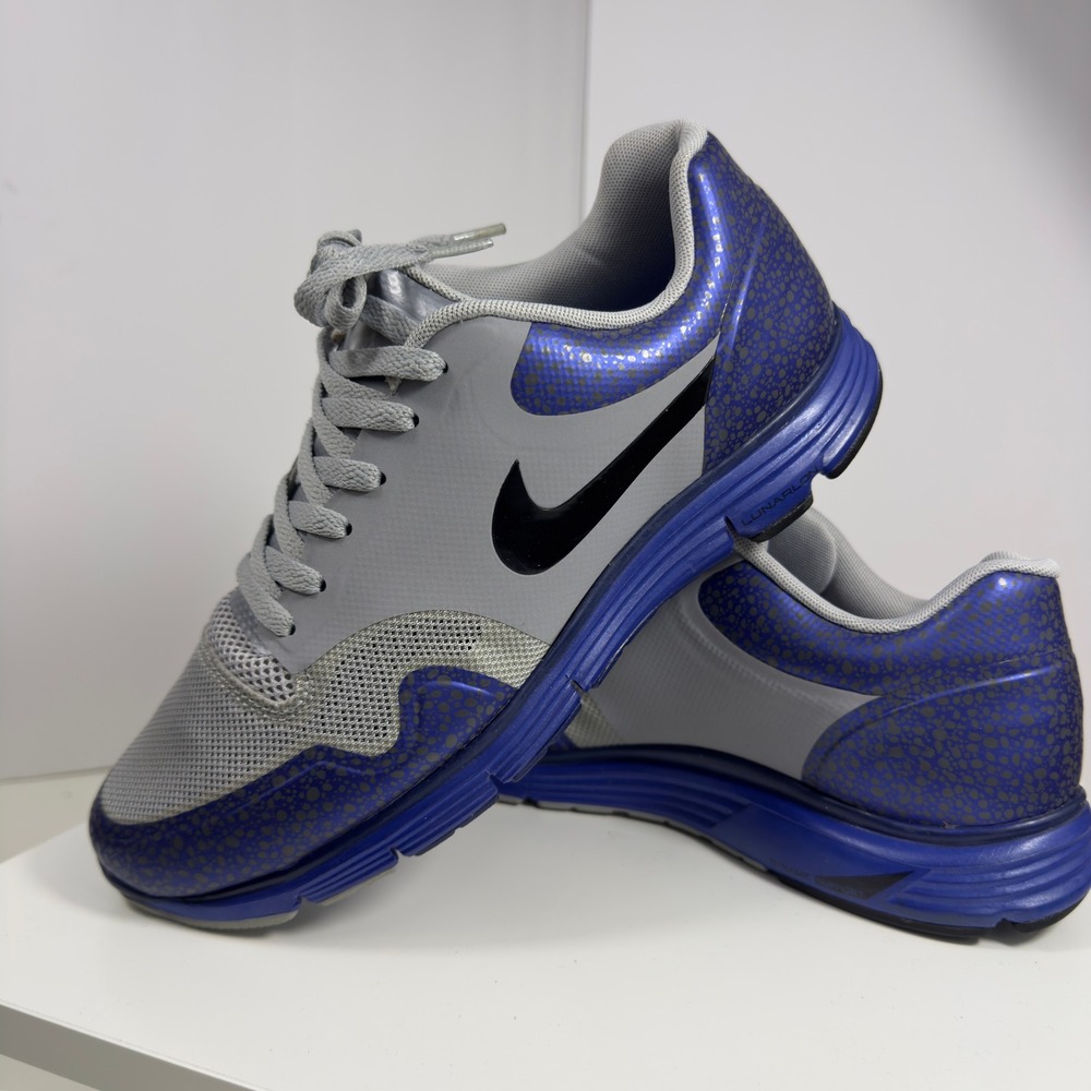 Nike Lunar Safari Fuse+ Men Size 9 Wolf Grey Black Old Royal Running 525059-076